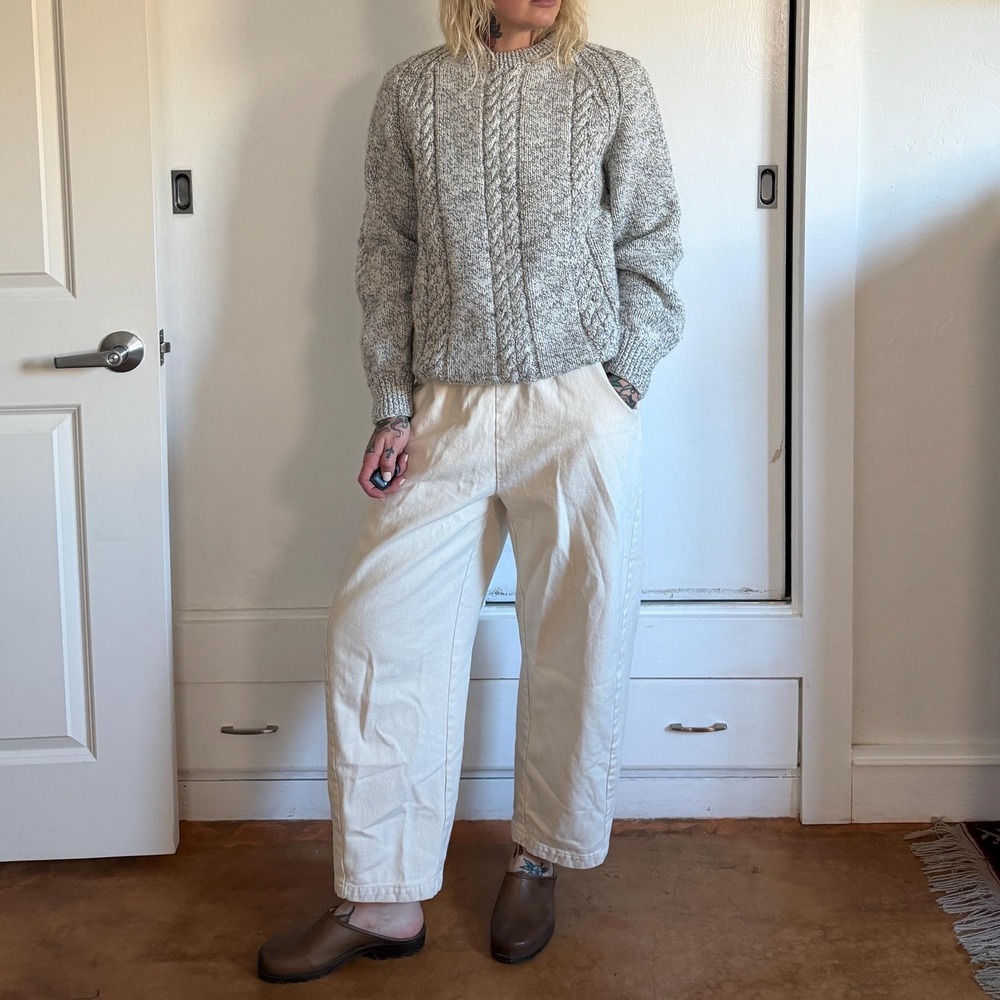 Vintage handmade blue‎ grey knitted sweater